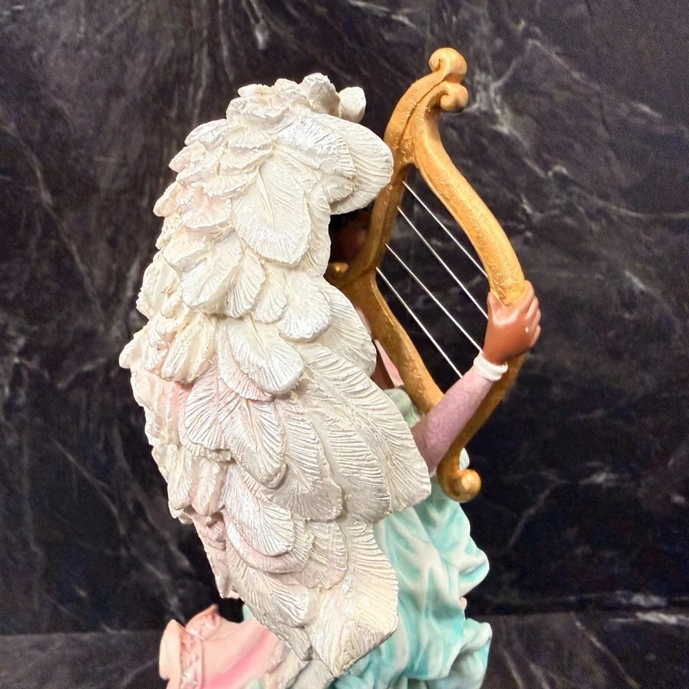 Angel Playing Harp Figurine